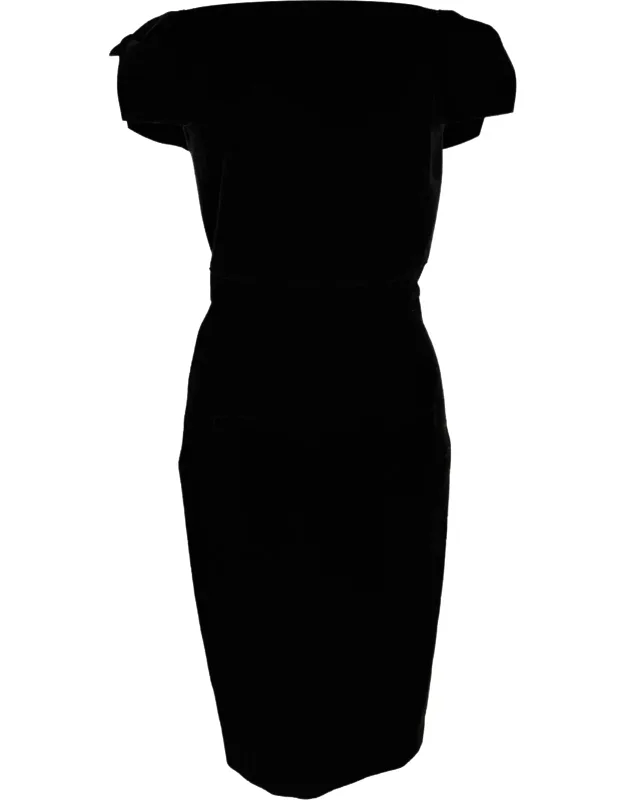 Boat Neckline Midi Dress