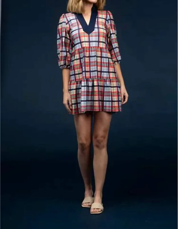 Tory Dress - Tiered Tunic With Puff Sleeves