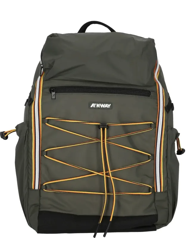 Structured Nylon Backpack With Adjustable Drawstrings