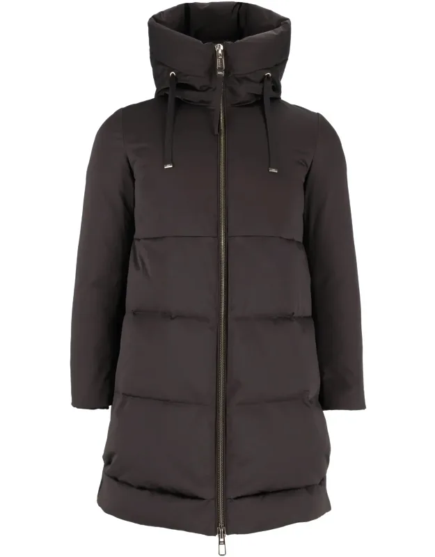 Padded Jacket With High Collar And Quilted Design