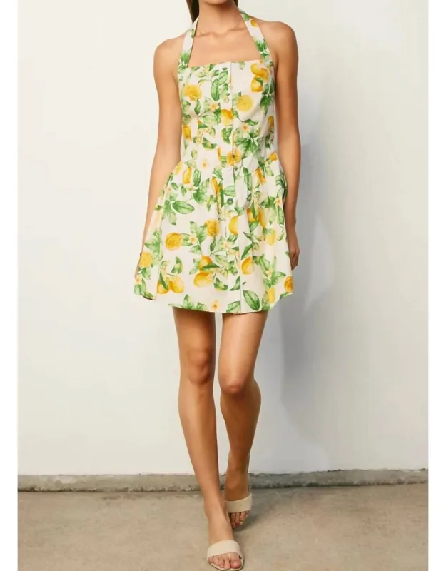 Fit And Flare Halter Mini Dress