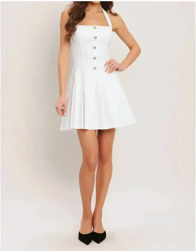 A Solid Woven Mini Dress