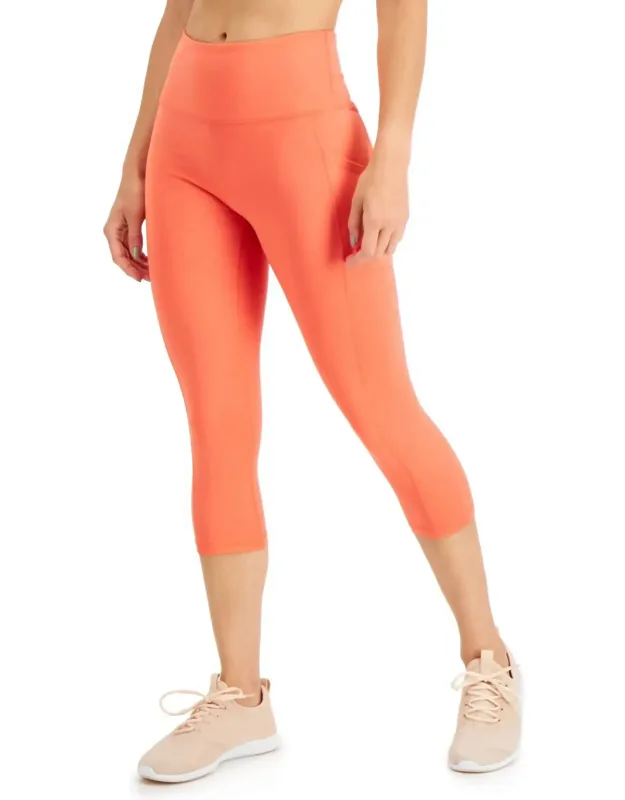 High-rise Side-pocket Cropped Leggings