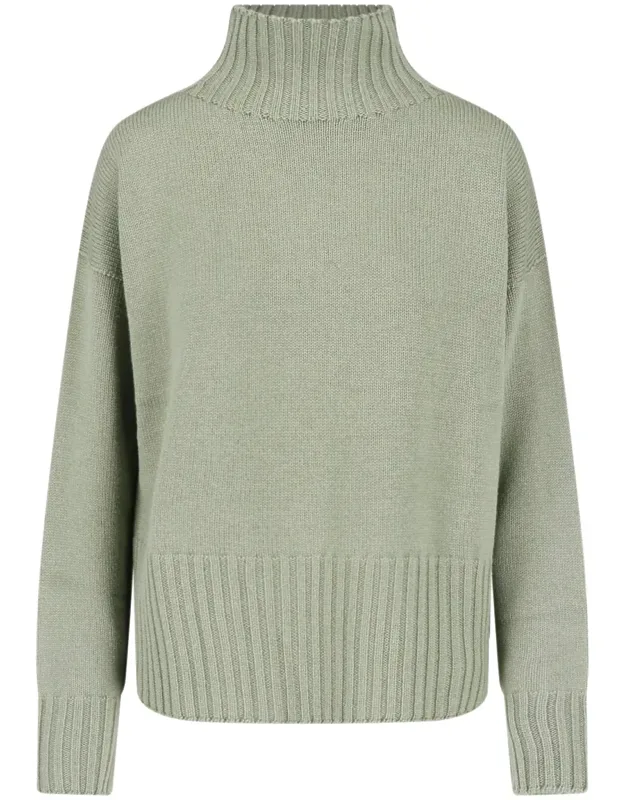 Merino Wool Sweater With High Ribbed Turtleneck