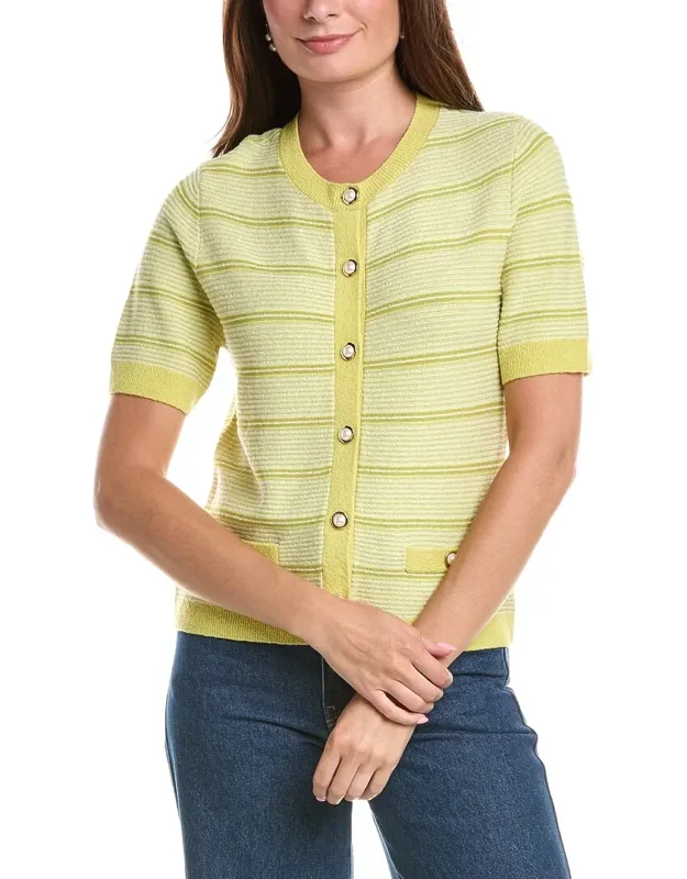 Striped Wool-blend Cardigan
