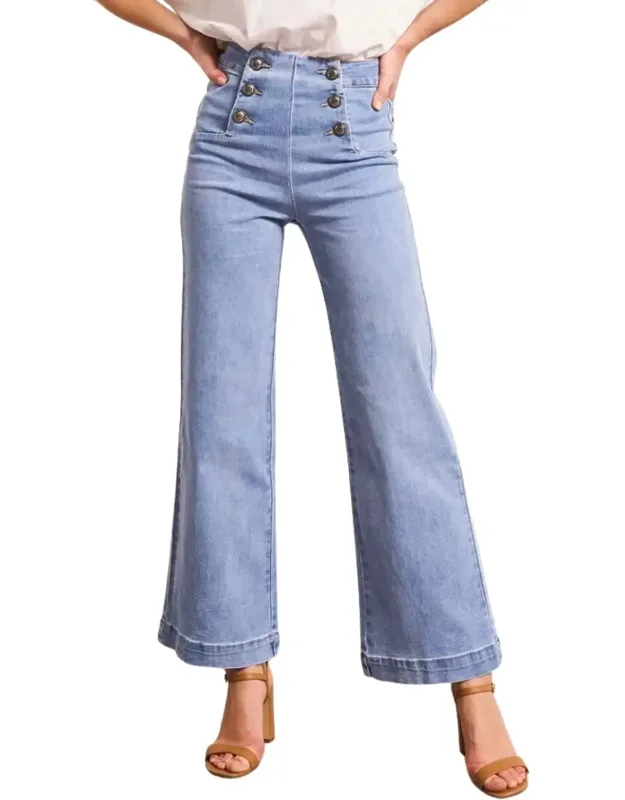 Victorine 6 Buttons High Rise Jeans