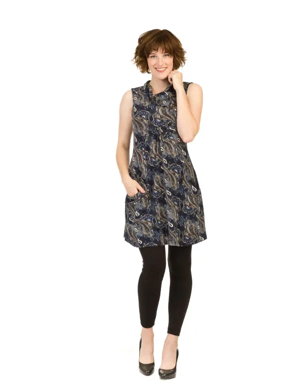 Paisley Smocked Detail Dress With Pockets