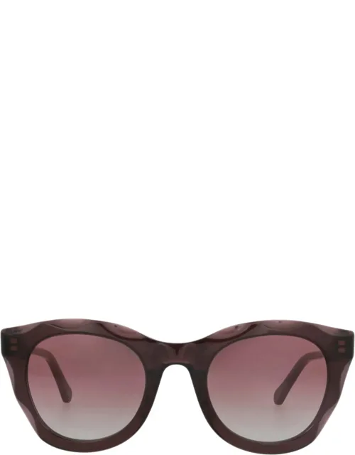 Round-frame Recycled Acetate Sunglasses With Saddle Nose Bridge And Non-polarized Lenses