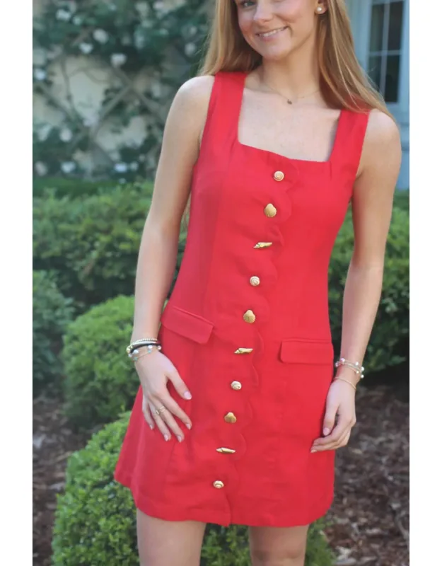 Seashell Button Mini Dress