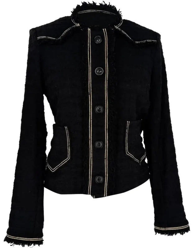 Button-down Tweed Blazer