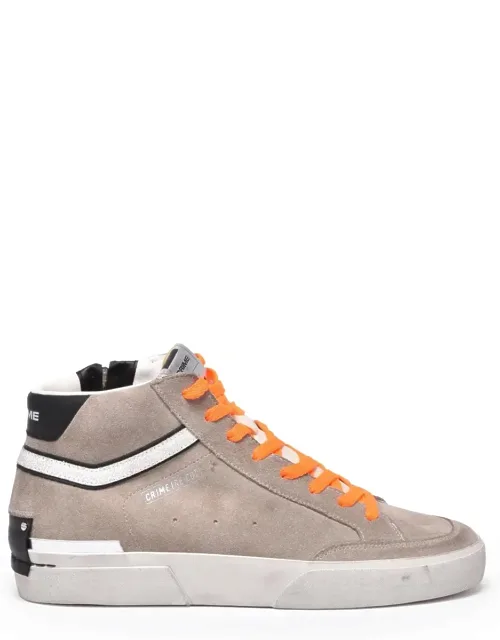 Leather Suede High-top Sneakers