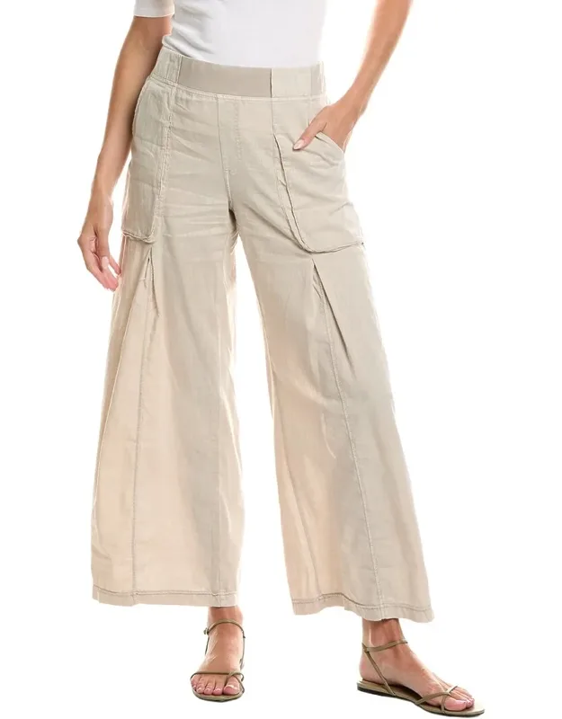 Linen-blend Wide Leg Pants