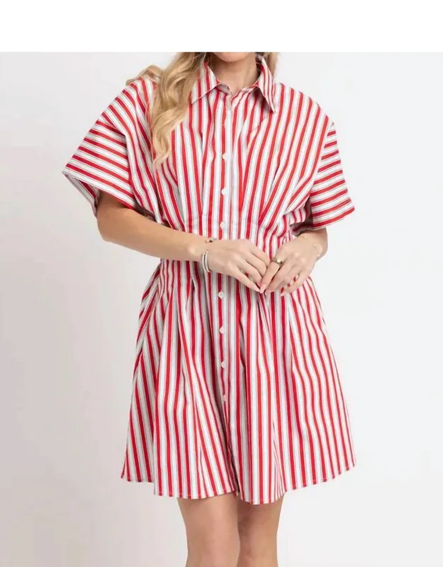 Stripe Button Dress