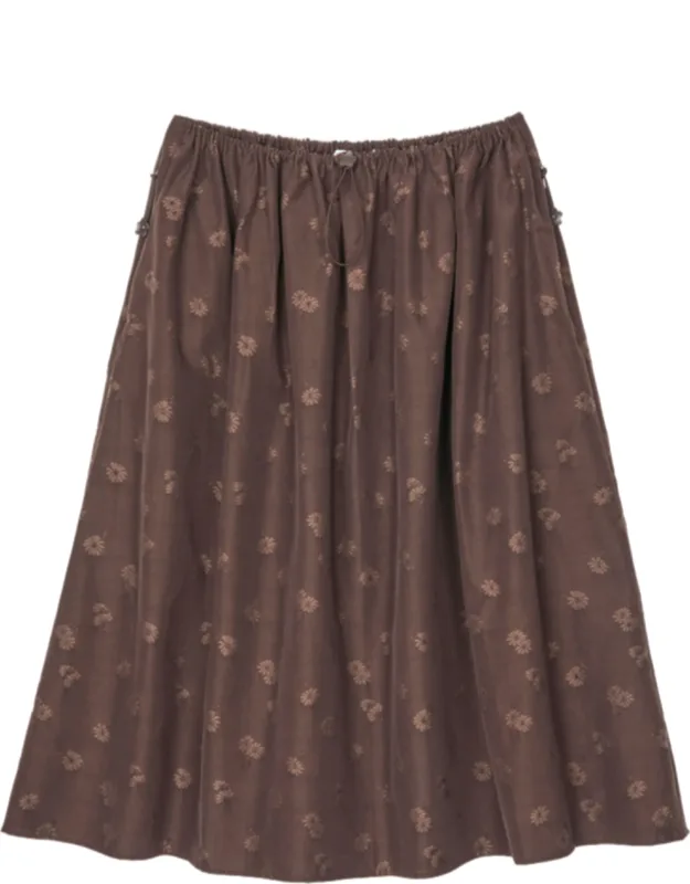 Ditsy Floral Jacquard Midi Skirt