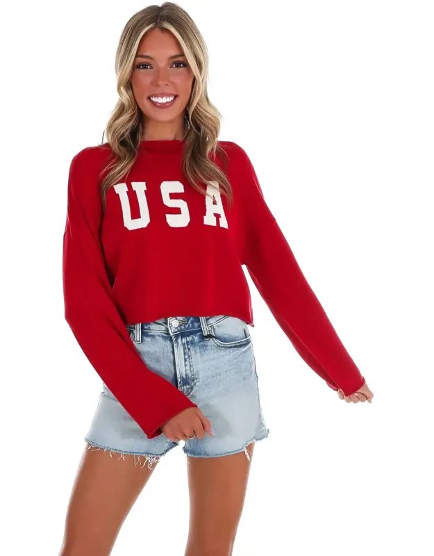 Mock Neck Crop Sweater