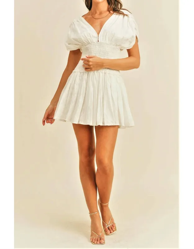 Eyelet Mini Dress
