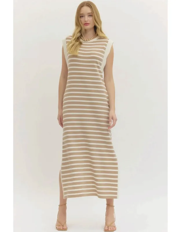 Striped Knit Maxi Dress