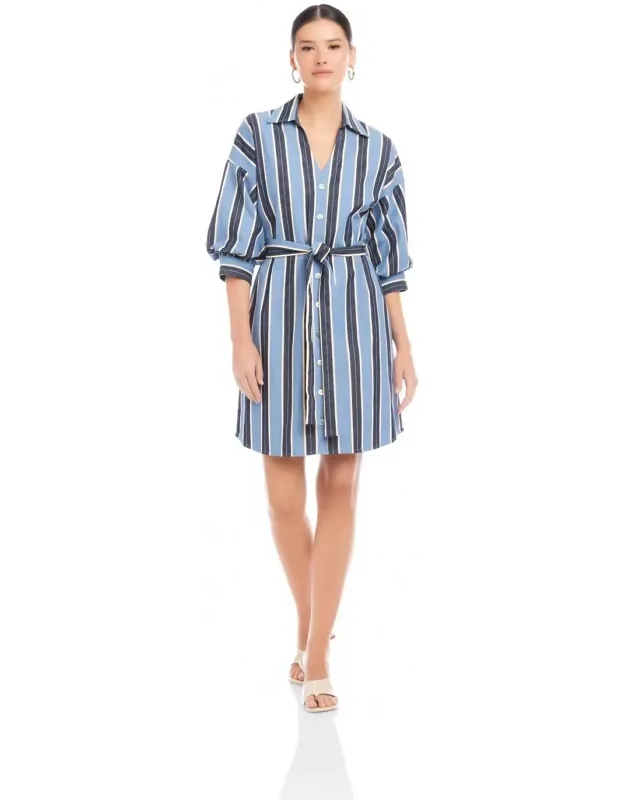 Lantern Sleeve Tie Dress