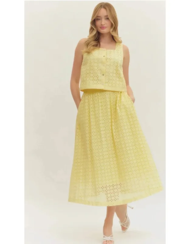 Eyelet Skirt Set