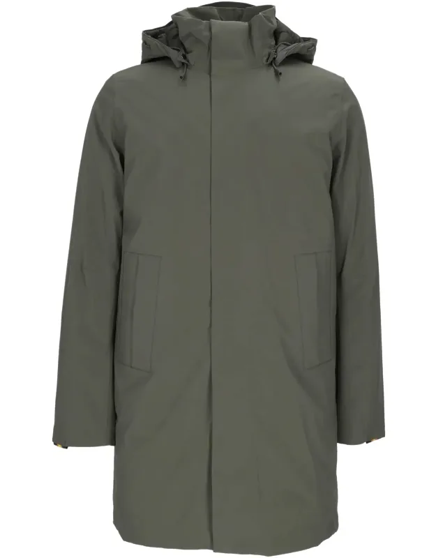 Mid-length Bonded Padded Jacket With High Collar And Hood