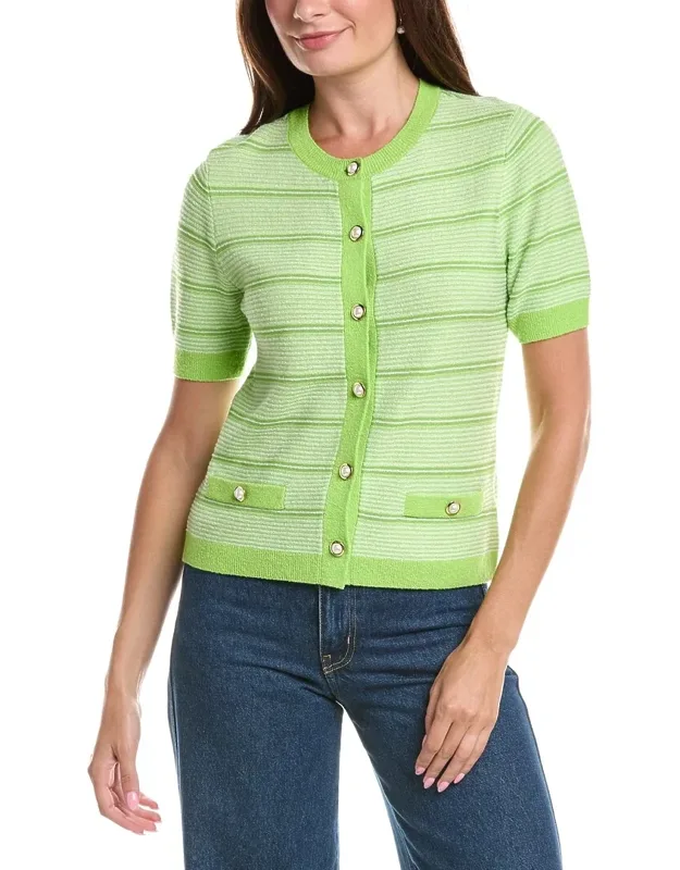 Striped Wool-blend Cardigan