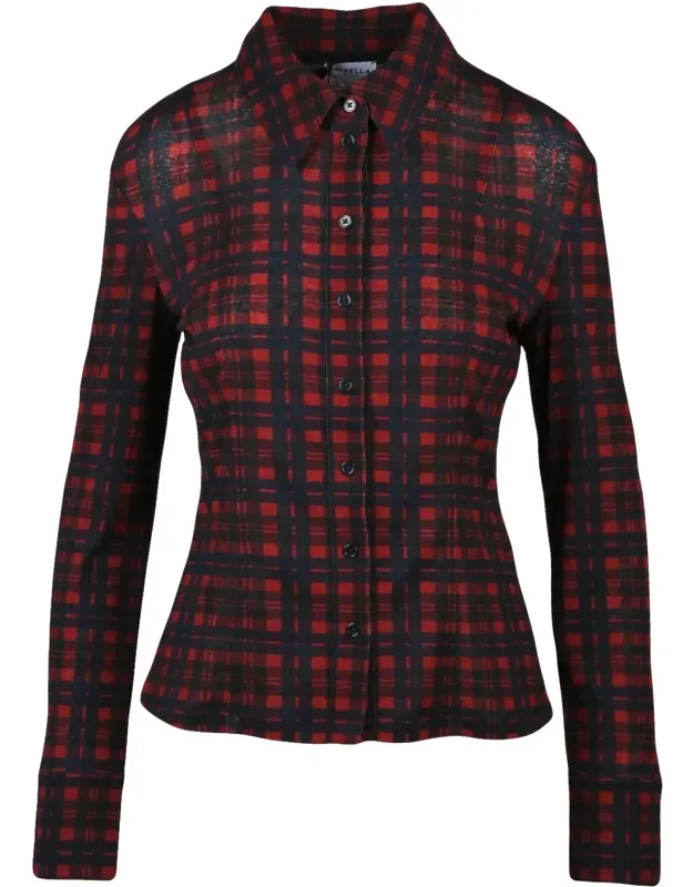 Dynamic Two-tone Plaid Stretch Shirt