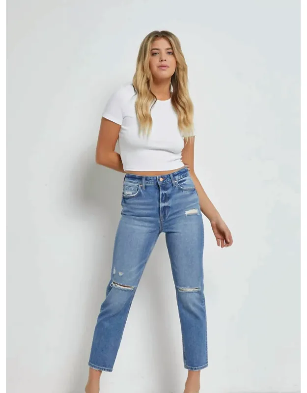 Super High Rise Straight Crop Jeans