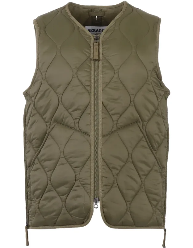 Quilted Gilet With Front Zipper Closure
