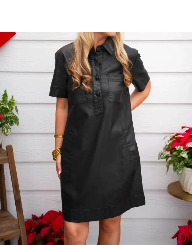 Faux Leather Dress