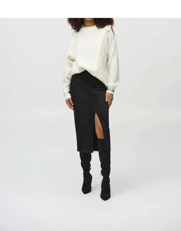 Classic Denim Pencil Midi Skirt
