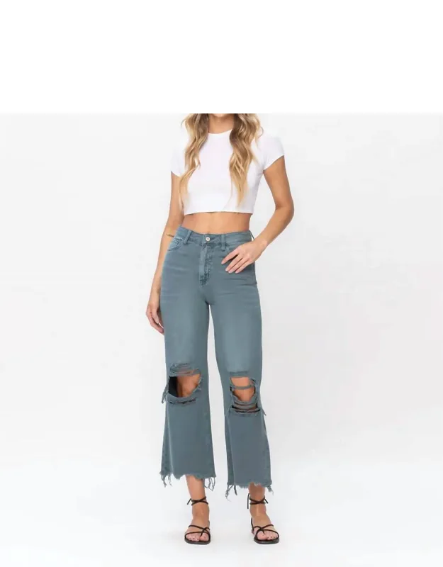 90s Vintage Crop Flare Jeans