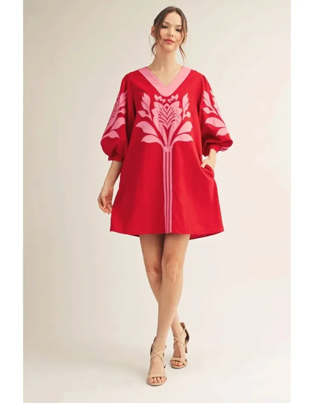 Baroque Bloom Mini Dress