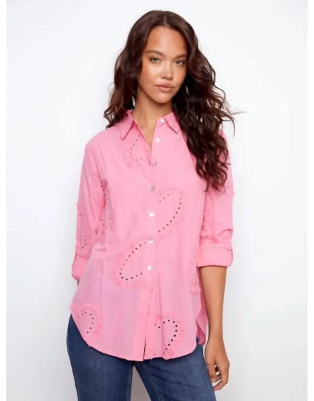 Textured Cotton Button-down Shirt