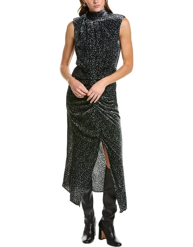 Lennon Silk-blend Velvet Midi Dress