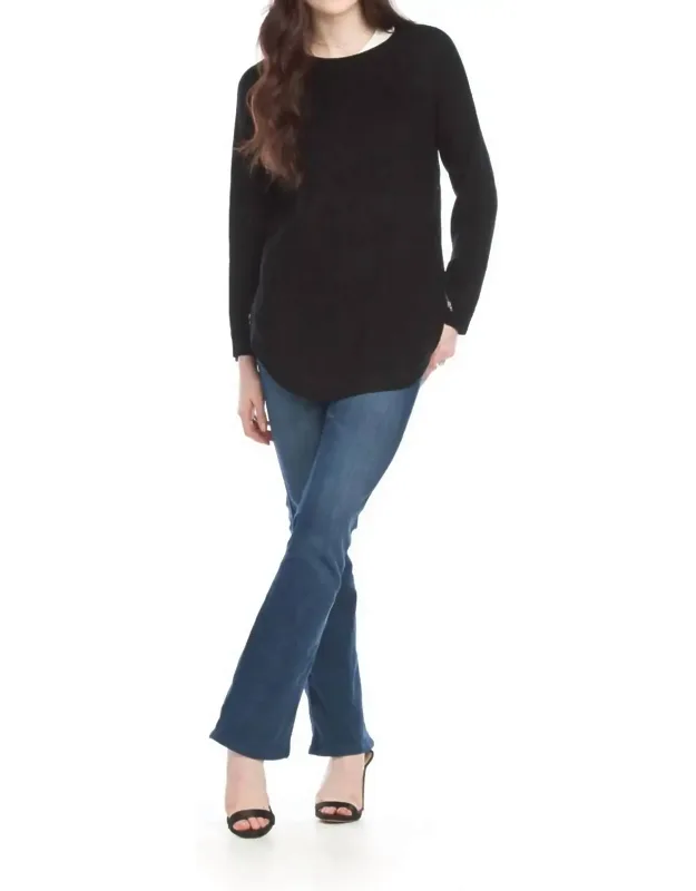 Long Sleeve Sweater With Zip Side