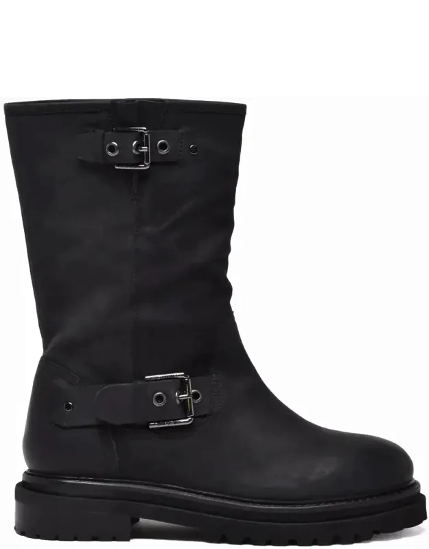 Leather Buckle Boots