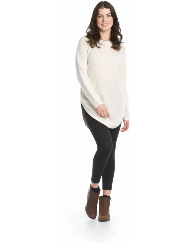 Long Sleeve Sweater With Zip Side