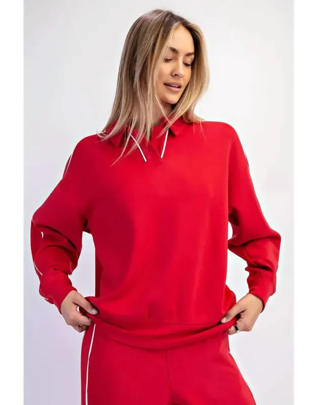 Long Sleeve Collared Top
