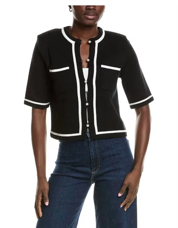 Short Sleeve Tipped Jacket