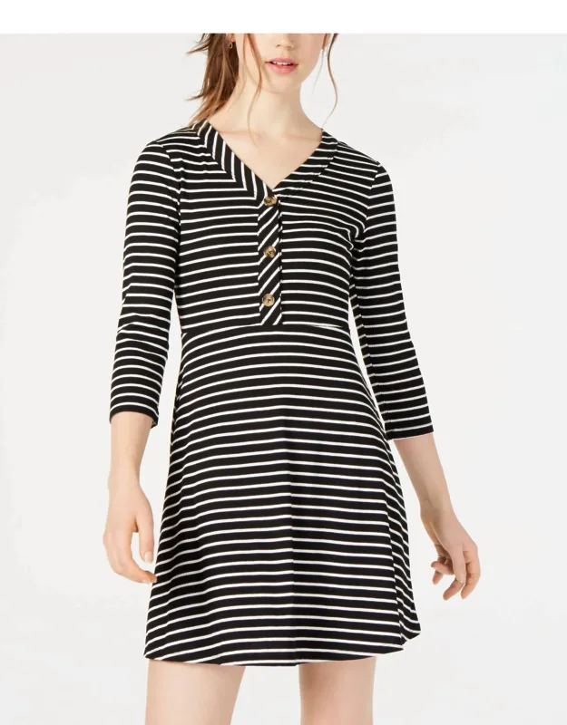 Striped Fit And Flare Mini Dress