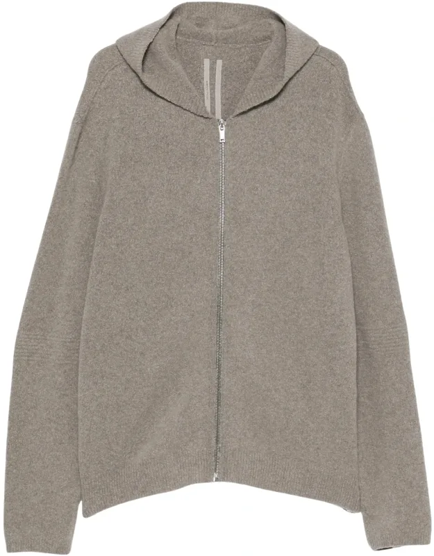 Textured Knit Zipped Hoodie