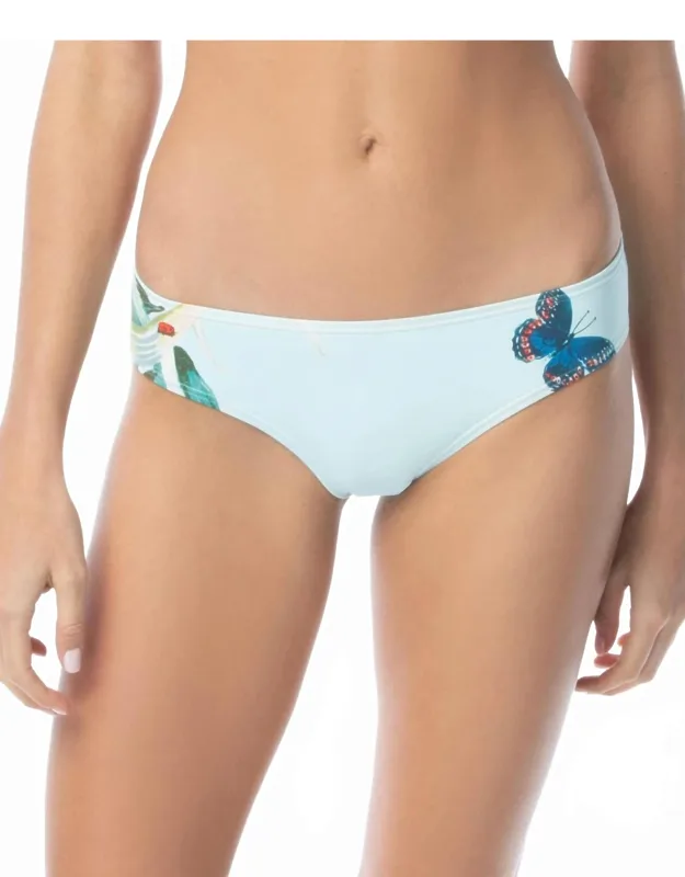 Garden Paradise Printed Shirred Cheeky Bikini Bottoms
