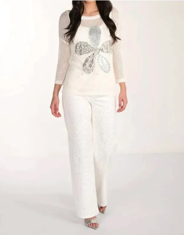 Frosted Sparkle Wide Leg Jeans