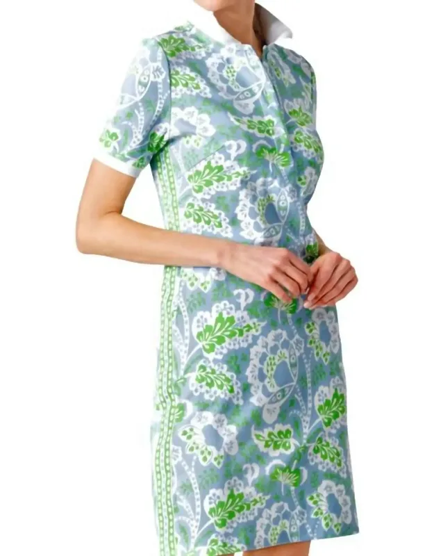 Serve It Up Dress With Floral Print And Side Pockets