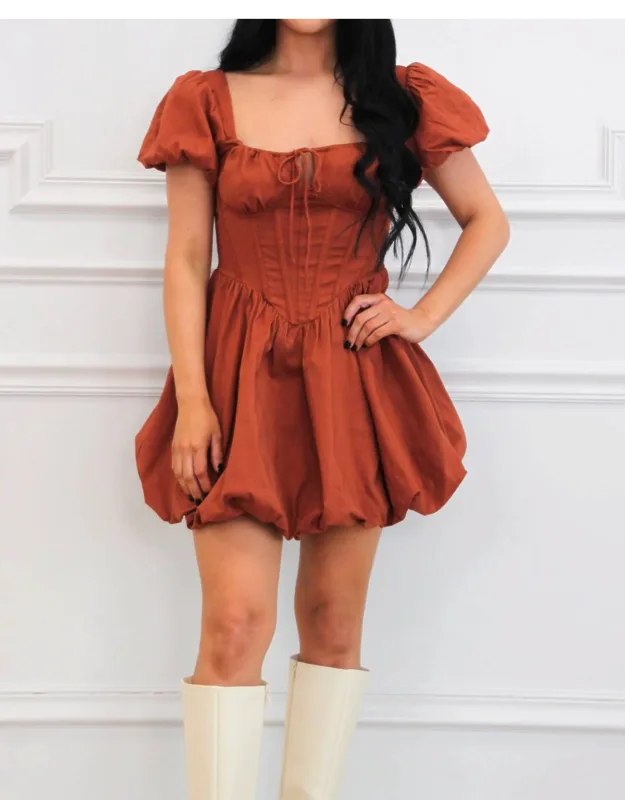 Bustier Bubble Hem Mini Dress