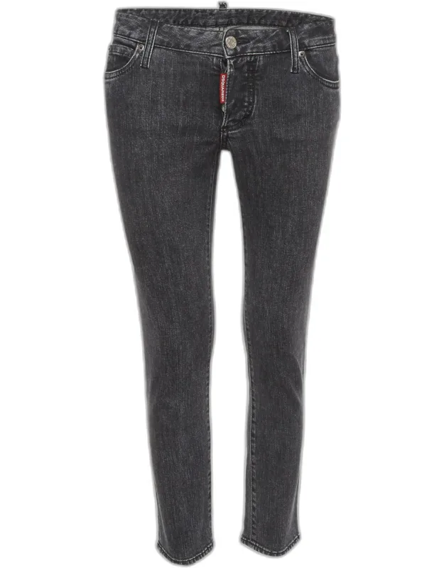 Black Denim Low Waist Jeans