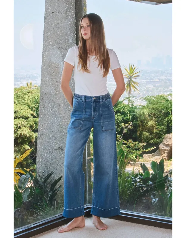 High Rise Cuffed Baggy Jeans