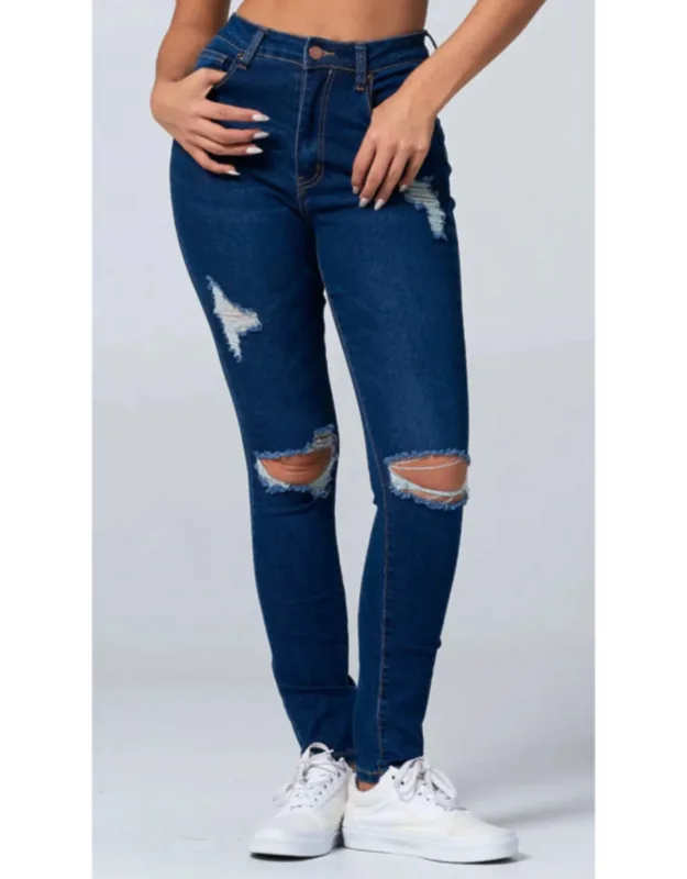 Distressed Denim Jeans