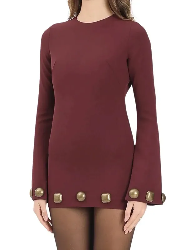Short Dress With Bold Back Cut-out And Metallic Embellishments