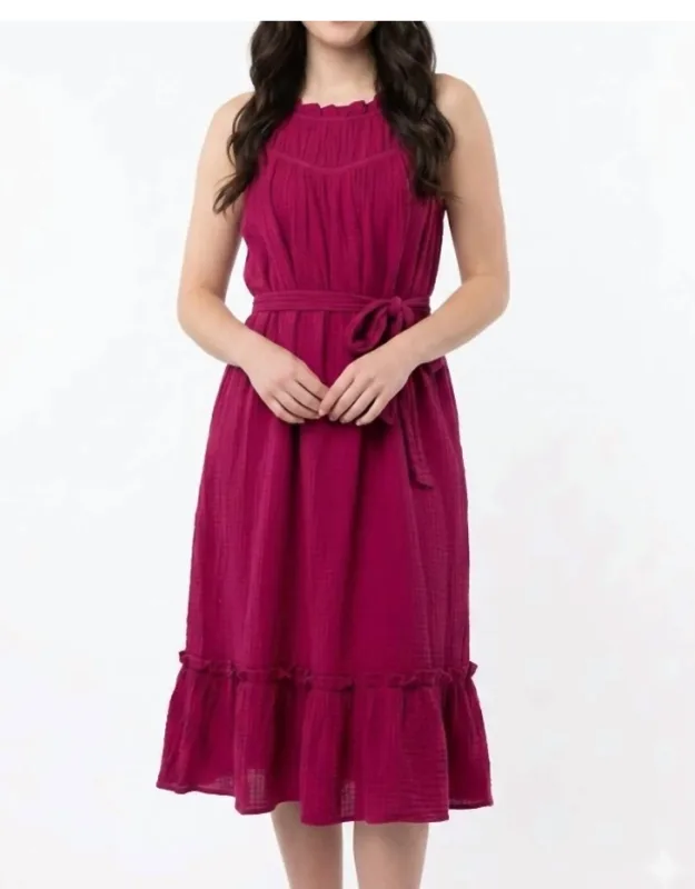 Braid Tie Gauze Dress